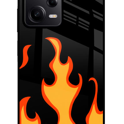 Fired Up – Black Poco X5 5G Glass Case Back Cover by Casekaro