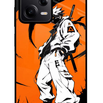 Street Samurai  Poco X5 5G Glass Case Back Cover by Casekaro