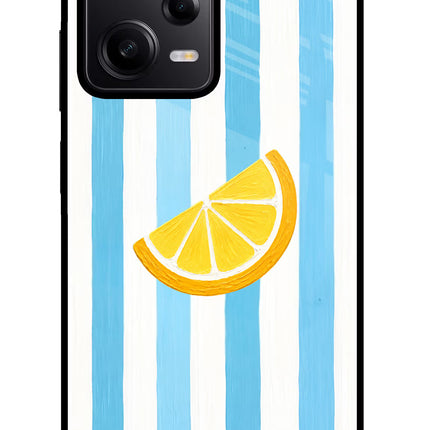 Summer Lemon Poco X5 5G Glass Case Back Cover by Casekaro