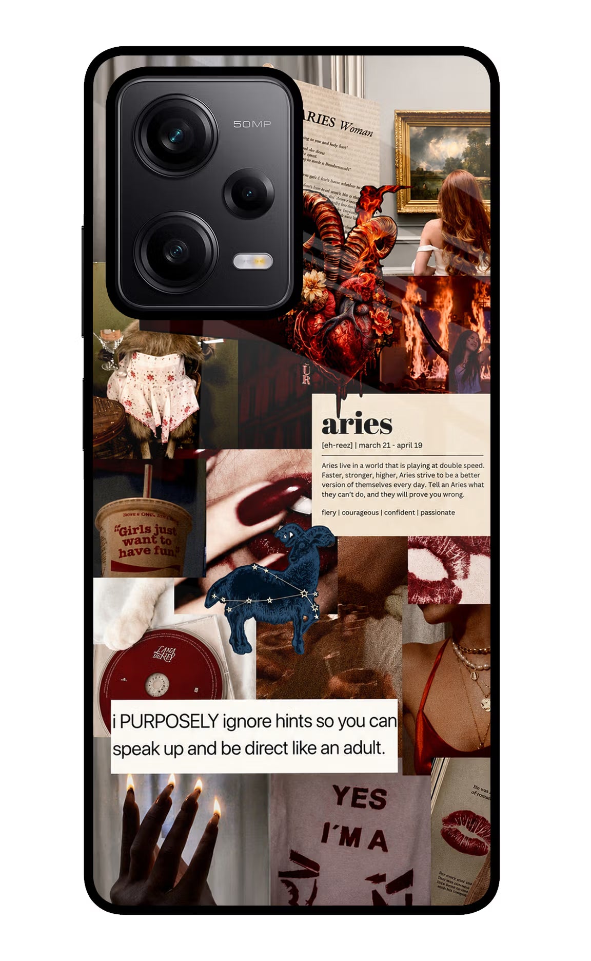Zodiac Aries Poco X5 5G Glass Case