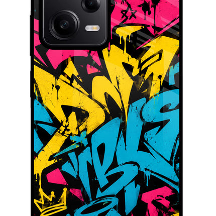 Graffiti Vibe Poco X5 5G Glass Case Back Cover by Casekaro