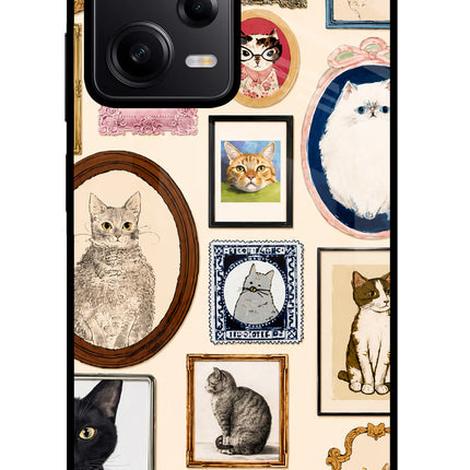 Mirror Cats Poco X5 5G Glass Case Back Cover by Casekaro