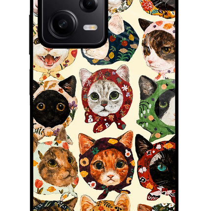Cool Cat Poco X5 5G Glass Case Back Cover by Casekaro