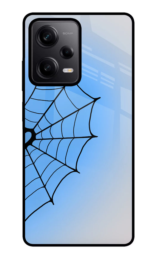 Blue Web Poco X5 5G Glass Case