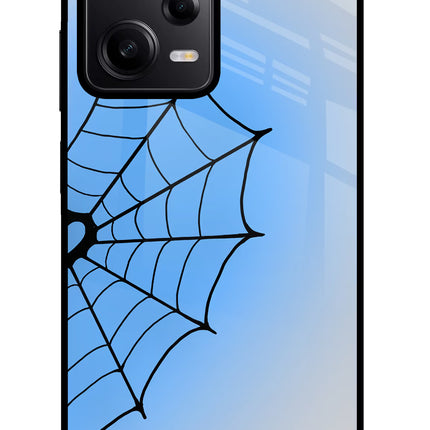 Blue Web Poco X5 5G Glass Case Back Cover by Casekaro