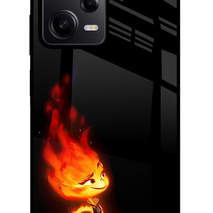Ember Flame Poco X5 5G Glass Case Back Cover by Casekaro