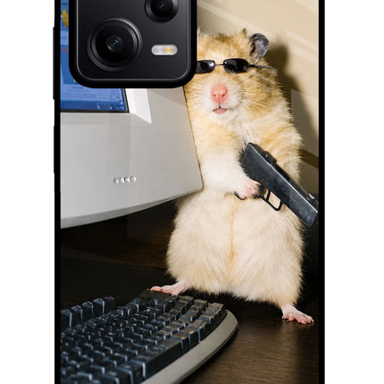 Hacker Hamster Poco X5 5G Glass Case Back Cover by Casekaro