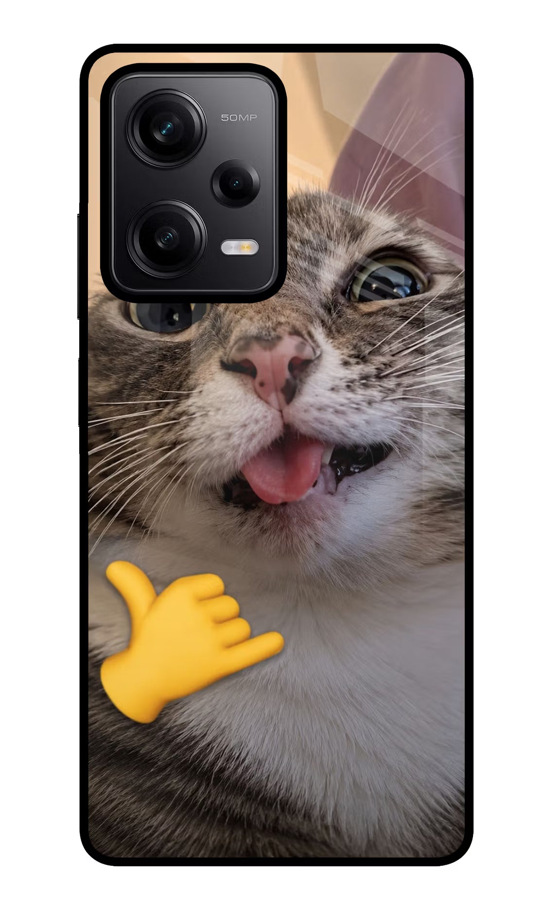 Silly Cat Call Poco X5 5G Glass Case