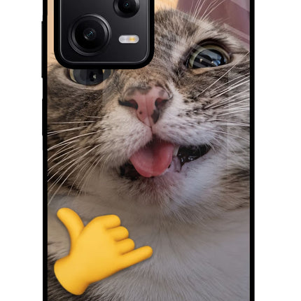Silly Cat Call Poco X5 5G Glass Case Back Cover by Casekaro