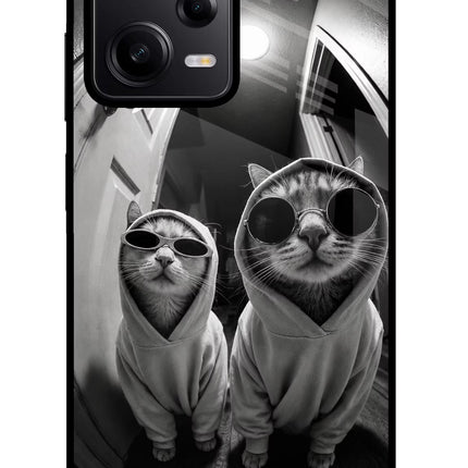 Hood Cats Poco X5 5G Glass Case Back Cover by Casekaro