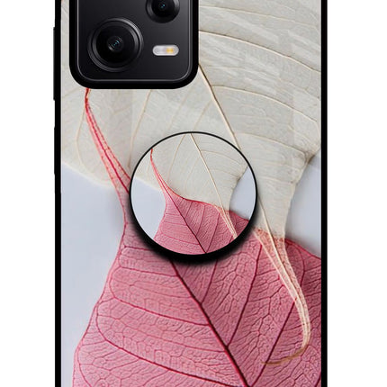 White Pink Leaf Poco X5 5G Pop Case by Casekaro