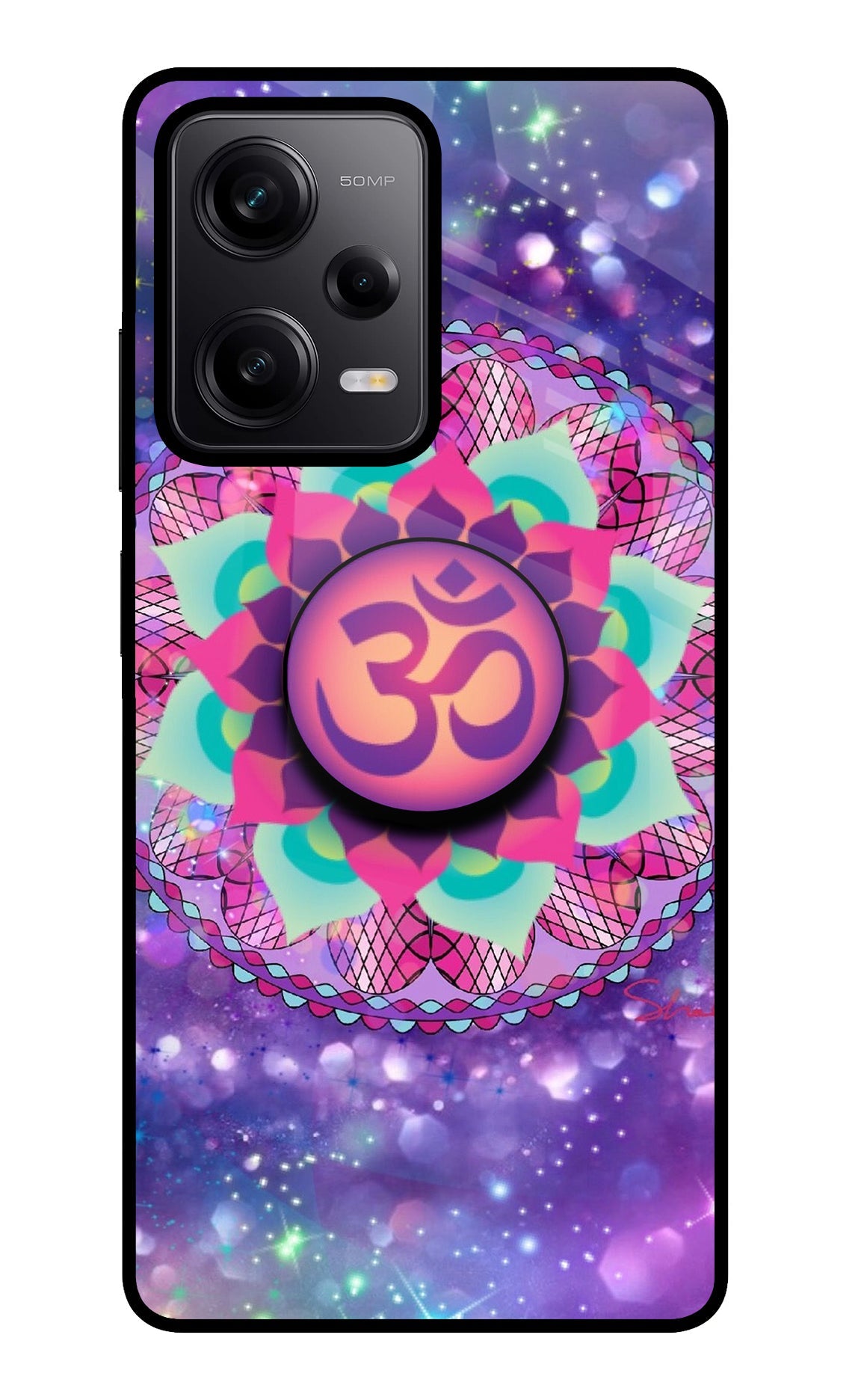 Om Purple Poco X5 5G Glass Case