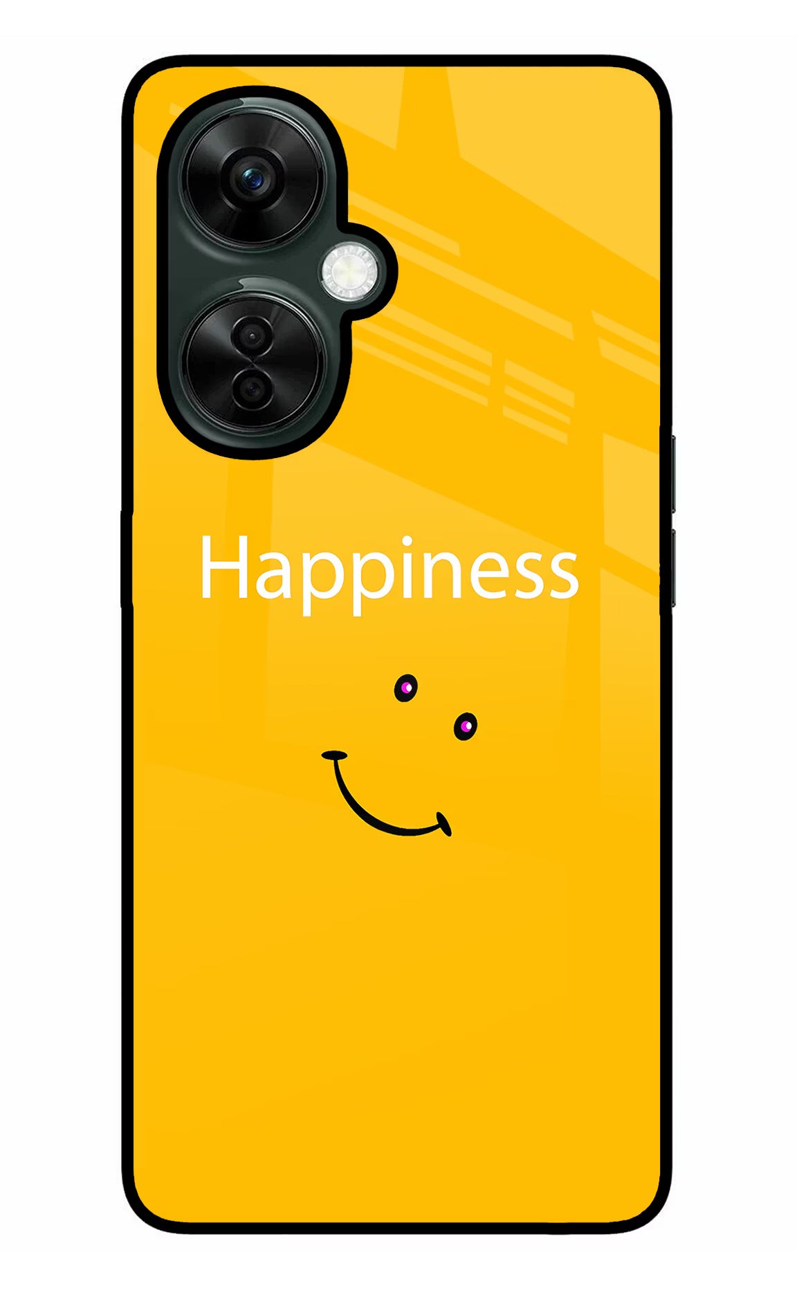 Happiness With Smiley OnePlus Nord CE 3 Lite 5G Glass Case Back Cover by Casekaro