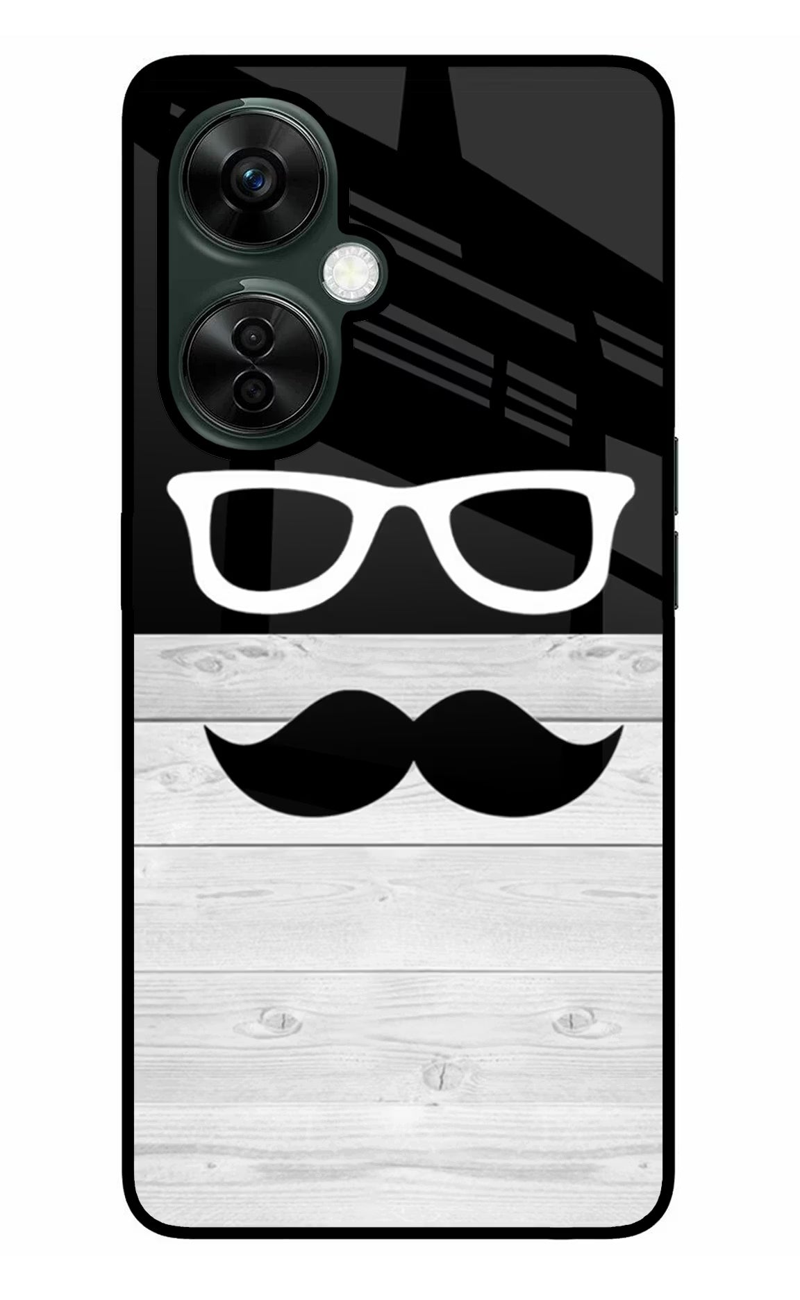 Mustache OnePlus Nord CE 3 Lite 5G Glass Case Back Cover by Casekaro