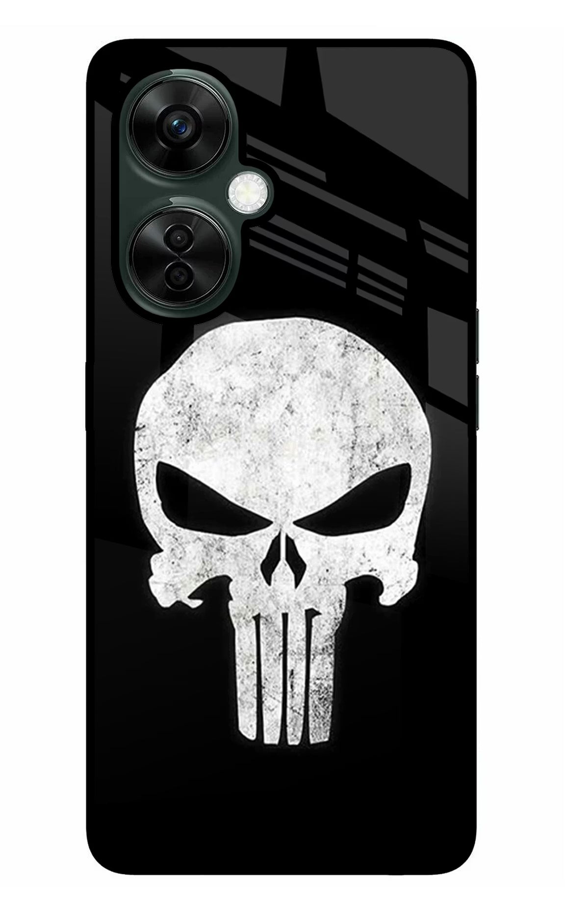 Punisher Skull OnePlus Nord CE 3 Lite 5G Glass Case Back Cover by Casekaro