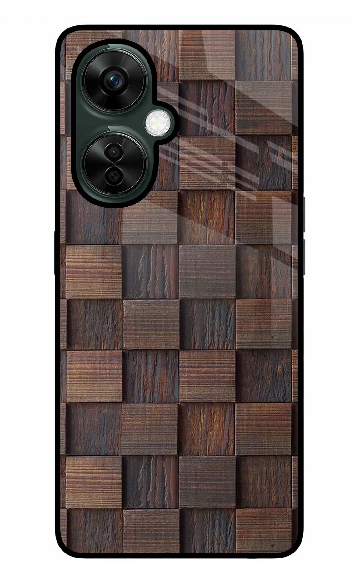 Wooden Cube Design OnePlus Nord CE 3 Lite 5G Glass Case Back Cover by Casekaro
