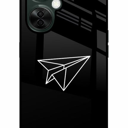Paper Plane White OnePlus Nord CE 3 Lite 5G Glass Case Back Cover by Casekaro