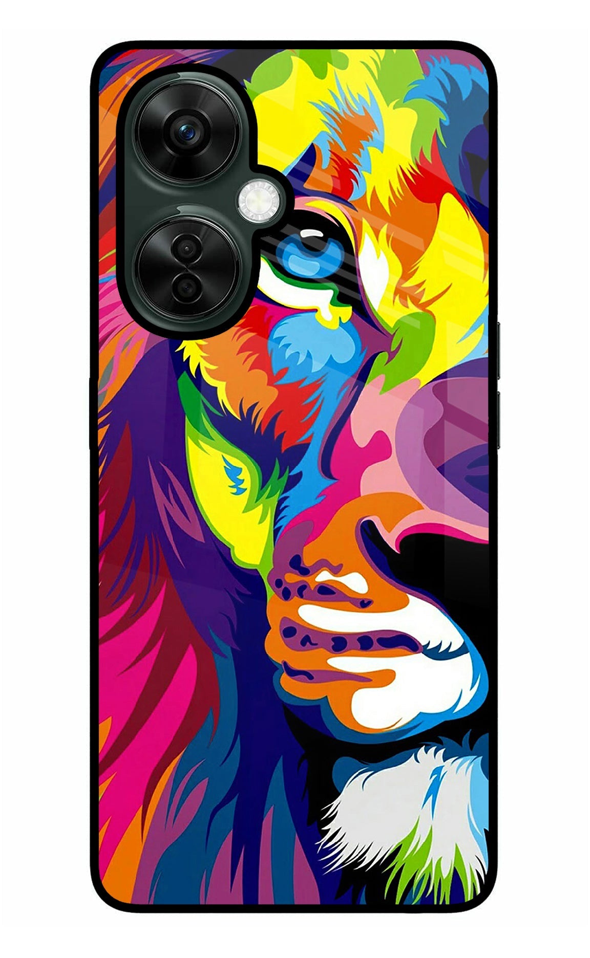 Lion Half Face OnePlus Nord CE 3 Lite 5G Glass Case