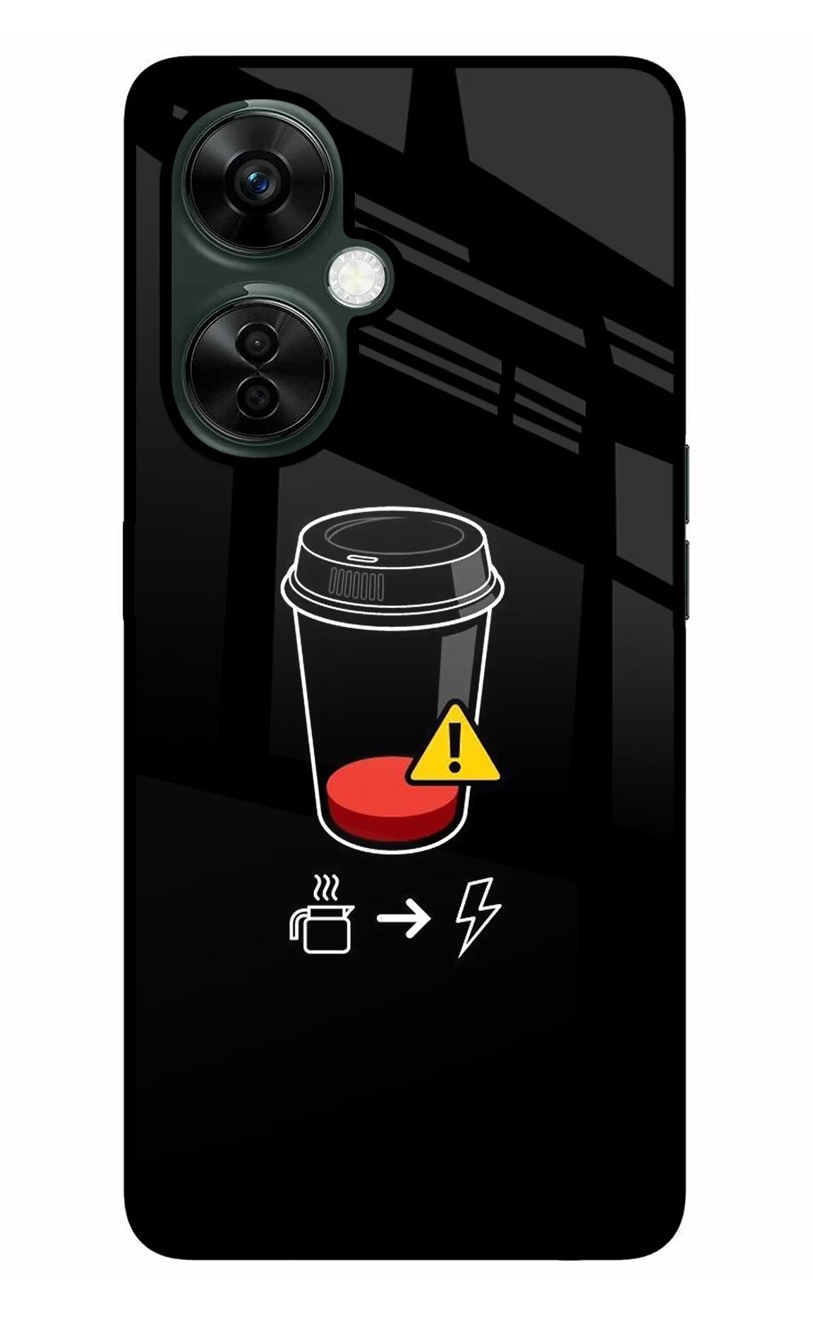 Coffee OnePlus Nord CE 3 Lite 5G Glass Case Back Cover by Casekaro