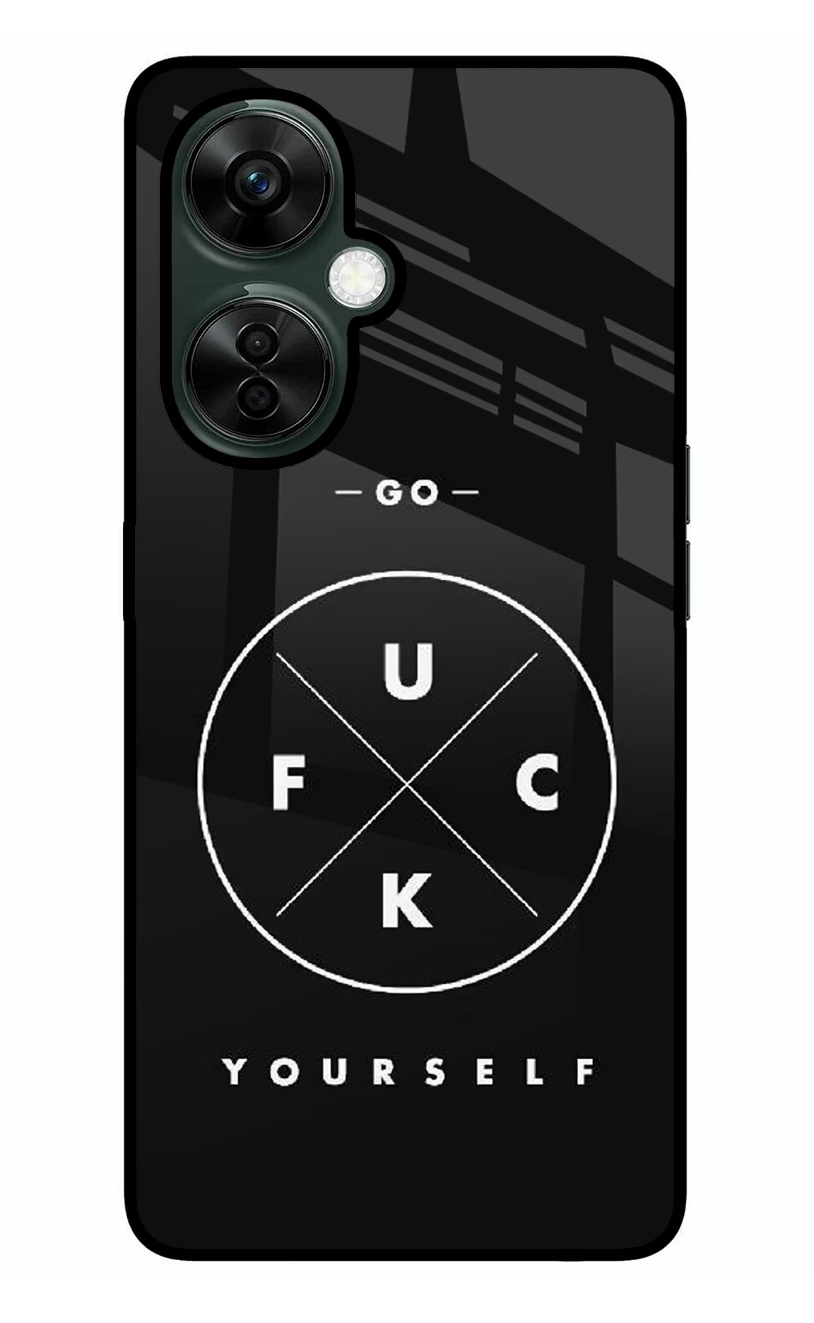 Go Fuck Yourself OnePlus Nord CE 3 Lite 5G Glass Case Back Cover by Casekaro