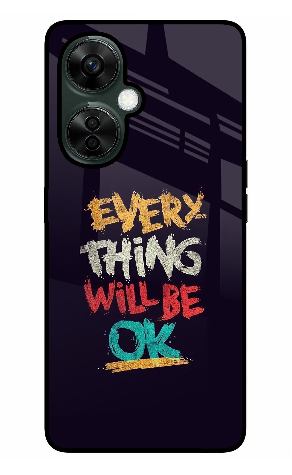 Everything Will Be Ok OnePlus Nord CE 3 Lite 5G Glass Case Back Cover by Casekaro