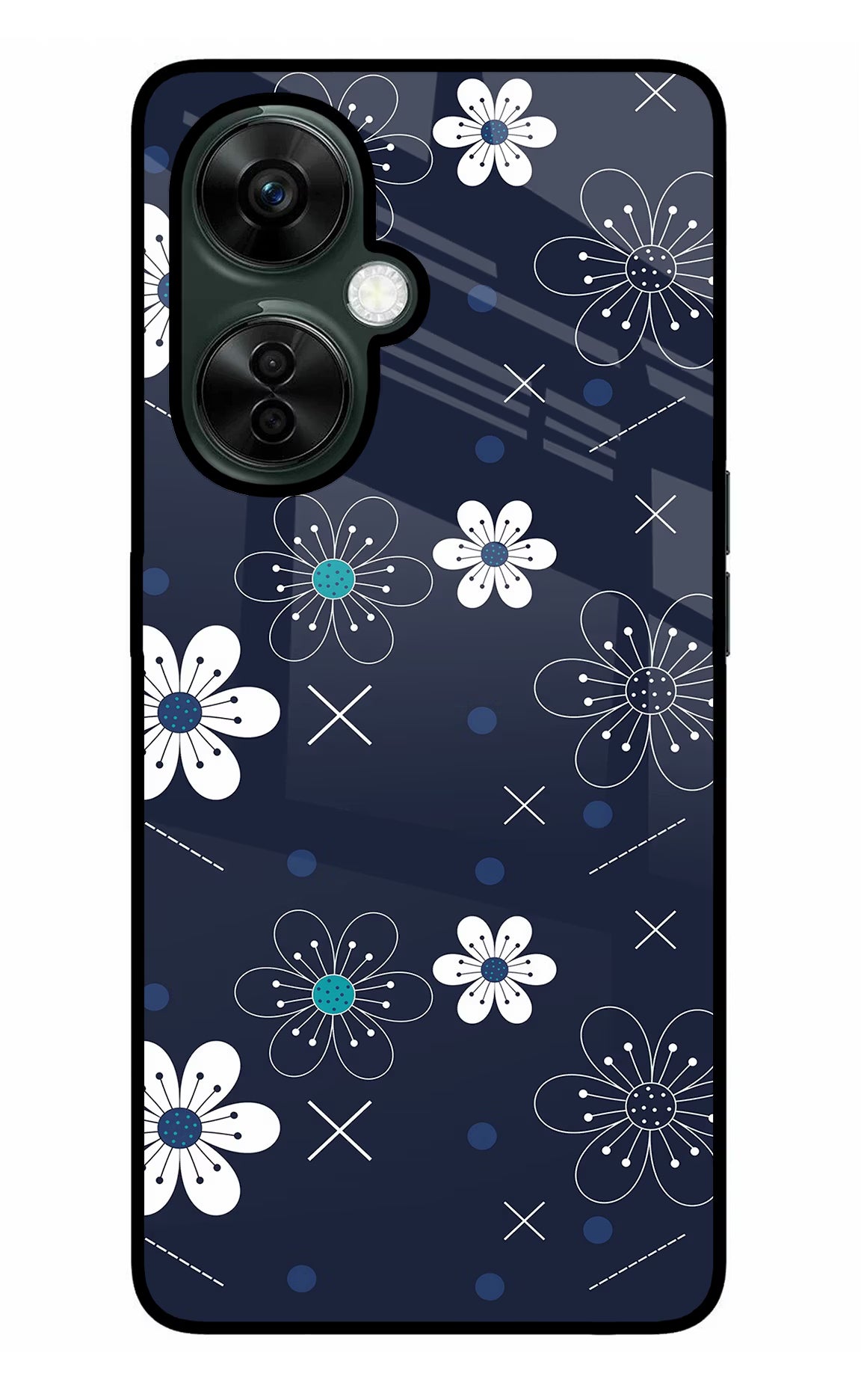 Flowers OnePlus Nord CE 3 Lite 5G Glass Case Back Cover by Casekaro