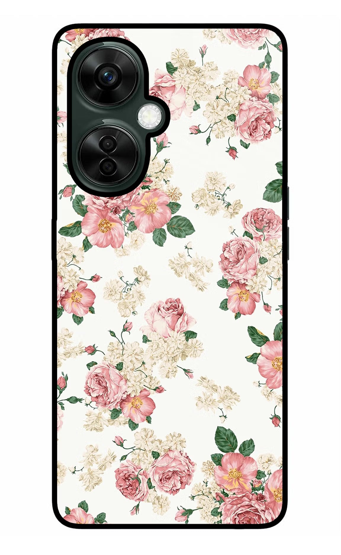 Flowers OnePlus Nord CE 3 Lite 5G Glass Case Back Cover by Casekaro