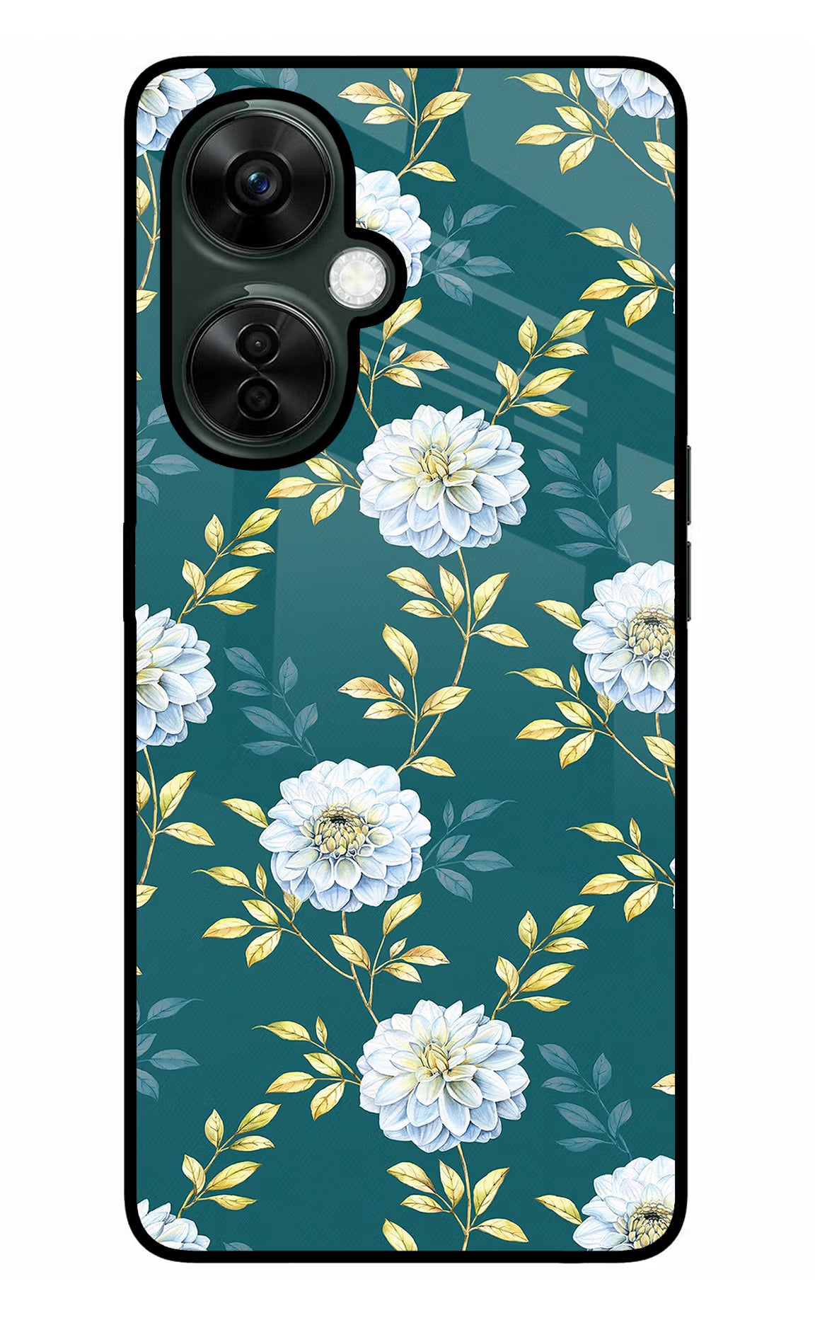Flowers OnePlus Nord CE 3 Lite 5G Glass Case Back Cover by Casekaro