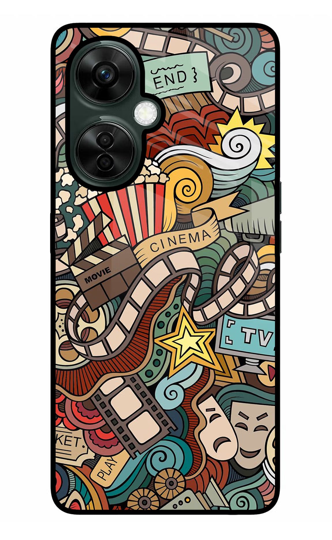 Cinema Abstract OnePlus Nord CE 3 Lite 5G Glass Case Back Cover by Casekaro