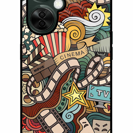 Cinema Abstract OnePlus Nord CE 3 Lite 5G Glass Case Back Cover by Casekaro