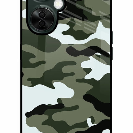Camouflage OnePlus Nord CE 3 Lite 5G Glass Case Back Cover by Casekaro