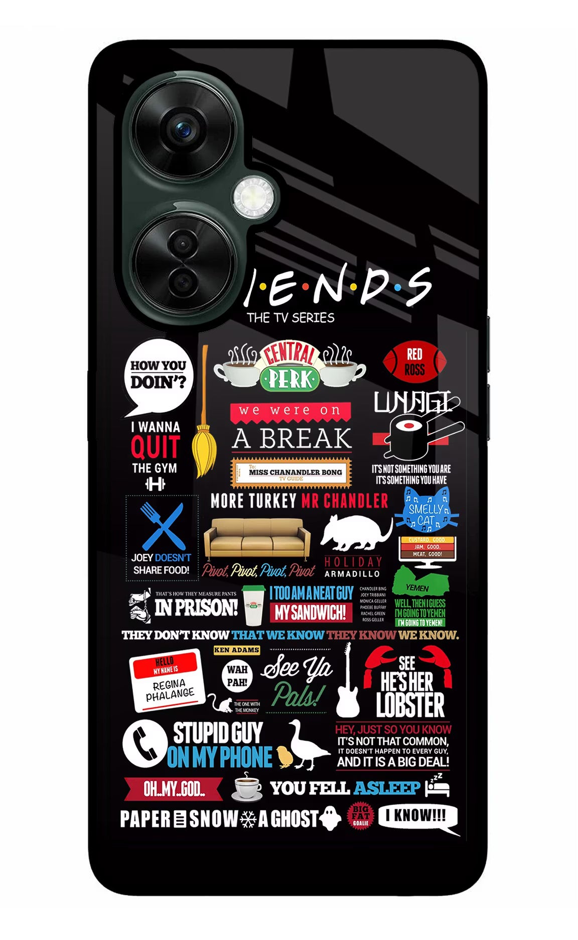 FRIENDS OnePlus Nord CE 3 Lite 5G Glass Case Back Cover by Casekaro