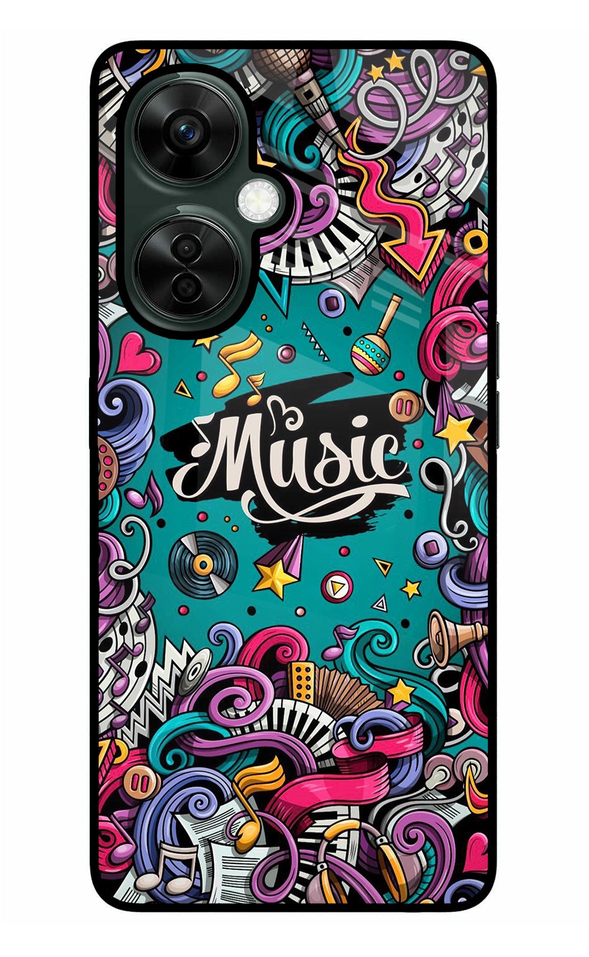 Music Graffiti OnePlus Nord CE 3 Lite 5G Glass Case