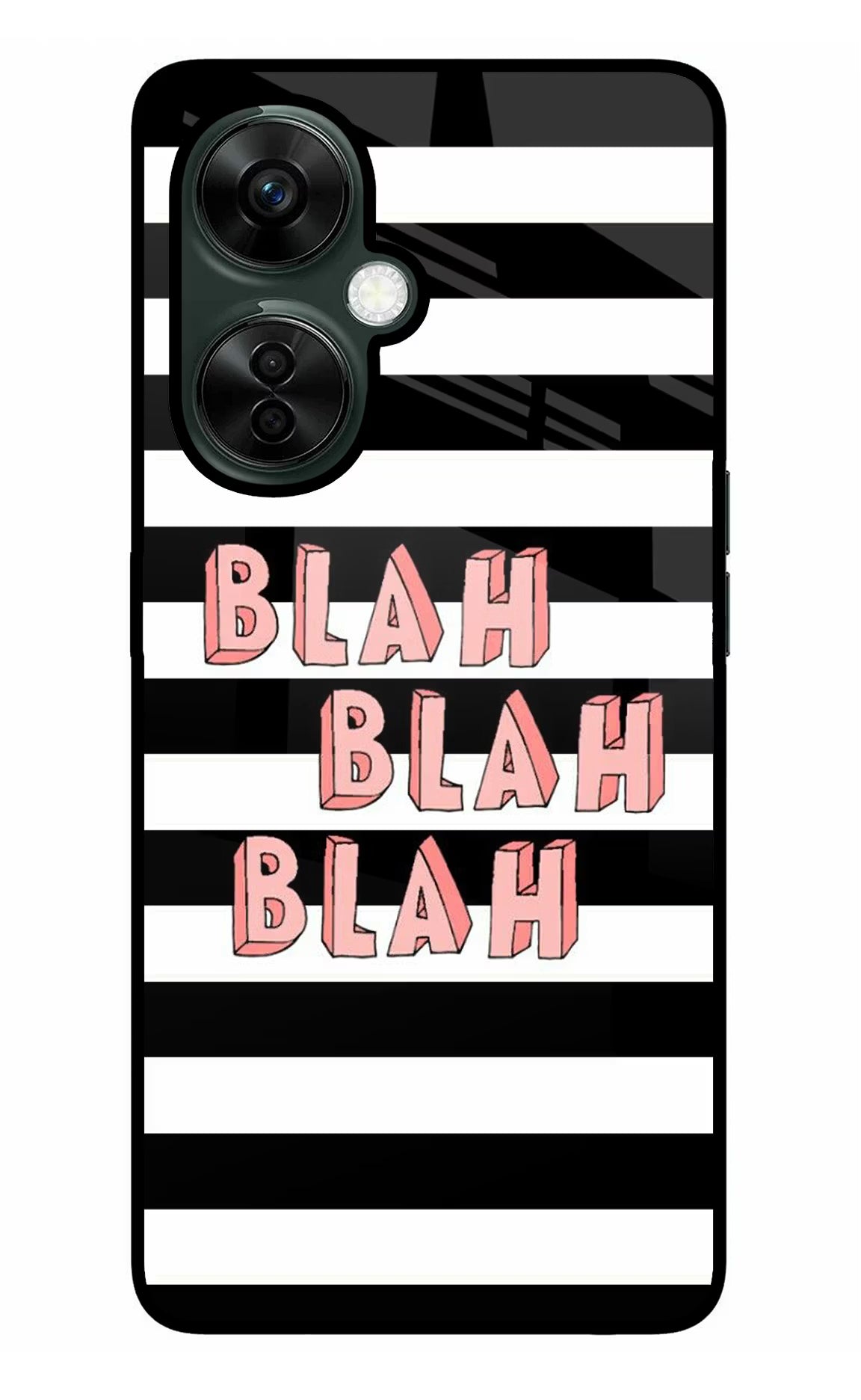 Blah Blah Blah OnePlus Nord CE 3 Lite 5G Glass Case Back Cover by Casekaro