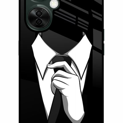 Black Tie OnePlus Nord CE 3 Lite 5G Glass Case Back Cover by Casekaro
