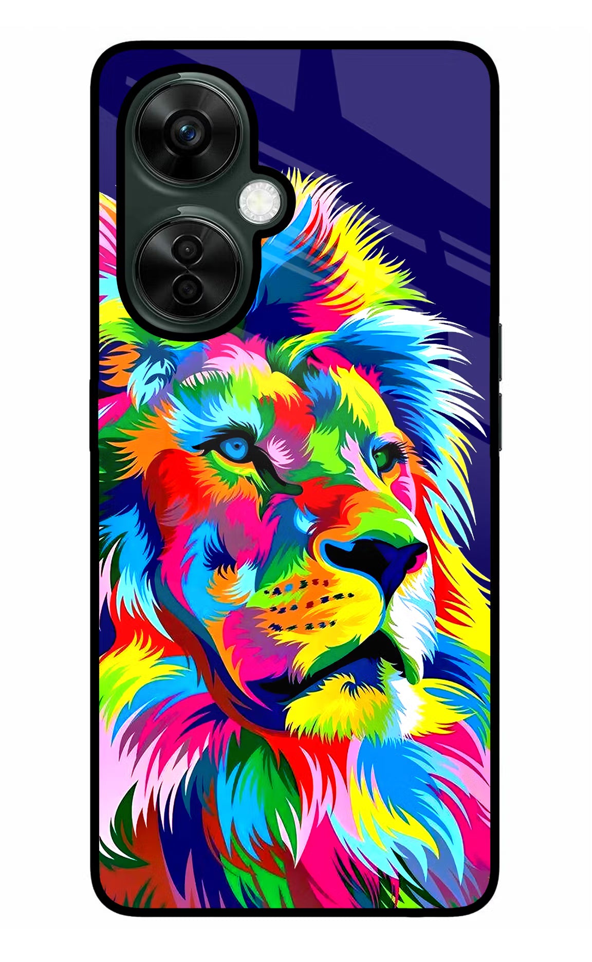 Vector Art Lion OnePlus Nord CE 3 Lite 5G Glass Case Back Cover by Casekaro