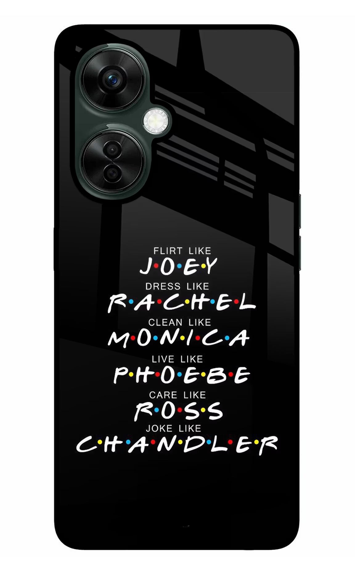 FRIENDS Character OnePlus Nord CE 3 Lite 5G Glass Case Back Cover by Casekaro