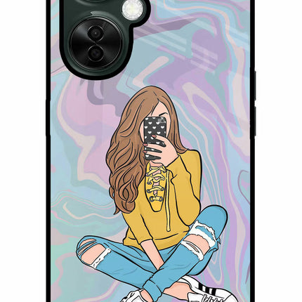 Selfie Girl OnePlus Nord CE 3 Lite 5G Glass Case Back Cover by Casekaro