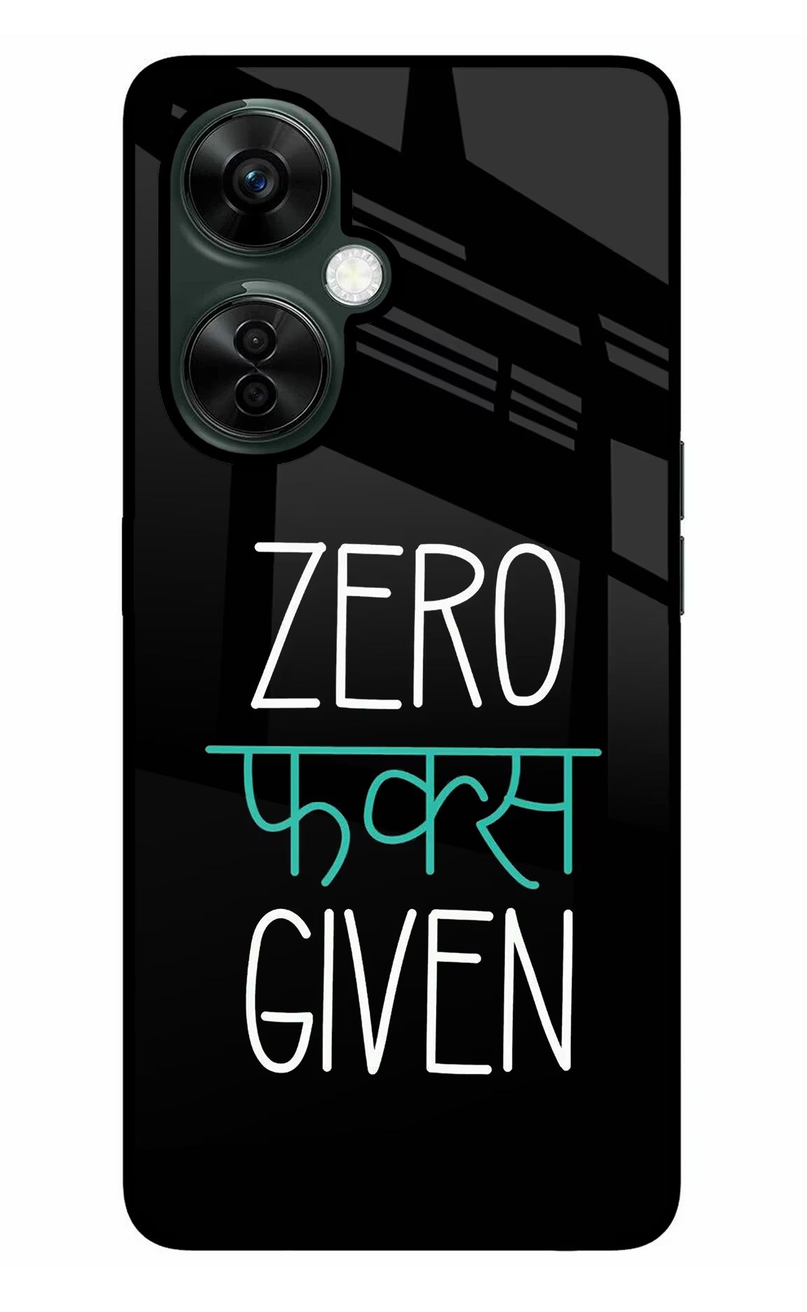 Zero Fucks Given OnePlus Nord CE 3 Lite 5G Glass Case Back Cover by Casekaro