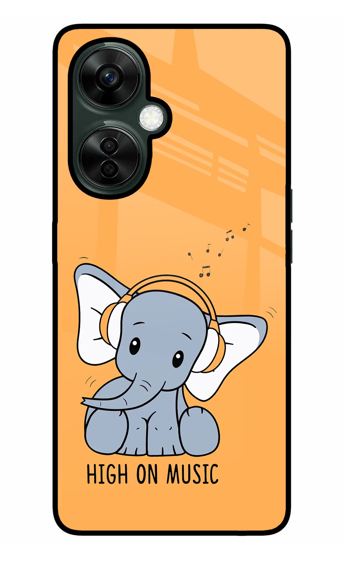 High On Music OnePlus Nord CE 3 Lite 5G Glass Case Back Cover by Casekaro