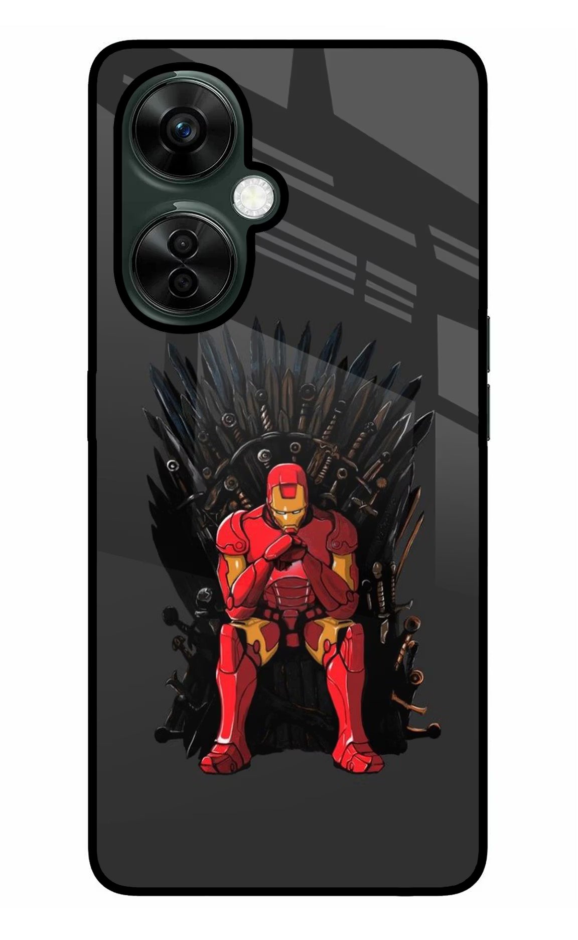 Ironman Throne OnePlus Nord CE 3 Lite 5G Glass Case Back Cover by Casekaro