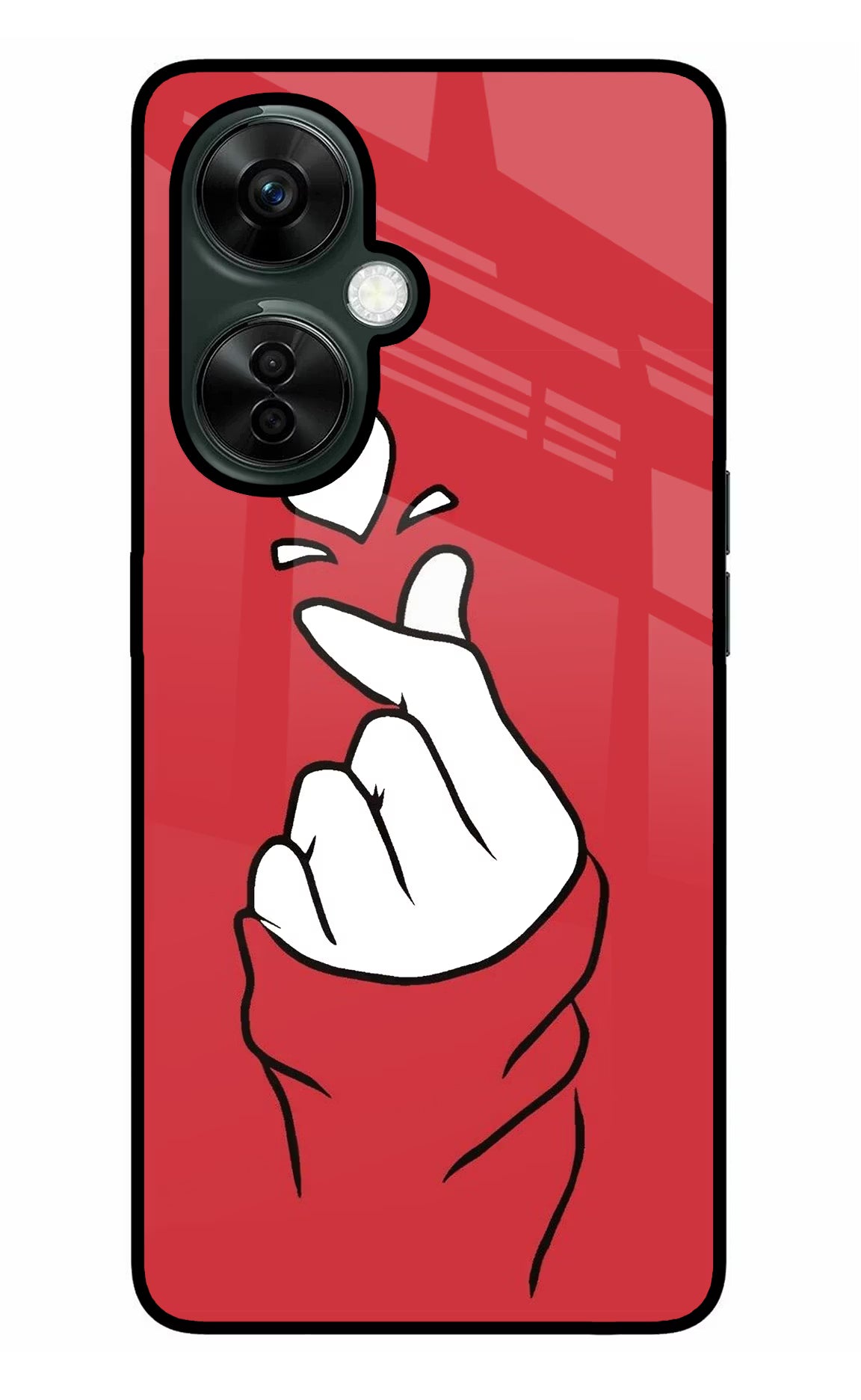 Korean Love Sign OnePlus Nord CE 3 Lite 5G Glass Case Back Cover by Casekaro