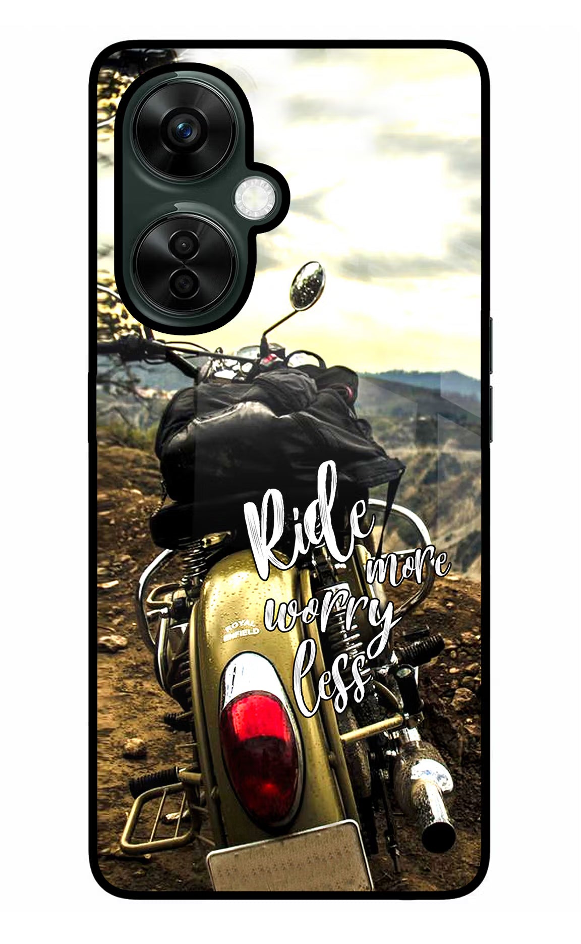 Ride More Worry Less OnePlus Nord CE 3 Lite 5G Glass Case Back Cover by Casekaro