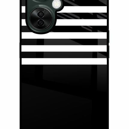 Black and White Print OnePlus Nord CE 3 Lite 5G Glass Case Back Cover by Casekaro