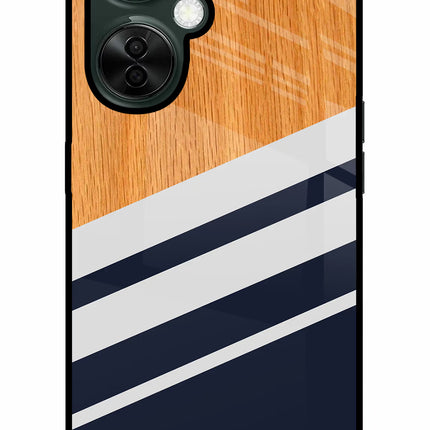 Blue and white wooden OnePlus Nord CE 3 Lite 5G Glass Case