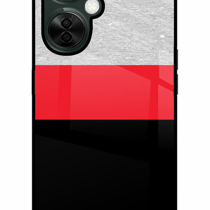 Tri Color Pattern OnePlus Nord CE 3 Lite 5G Glass Case Back Cover by Casekaro