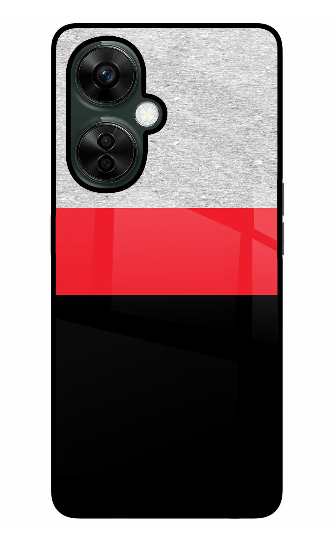 Tri Color Pattern OnePlus Nord CE 3 Lite 5G Glass Case Back Cover by Casekaro