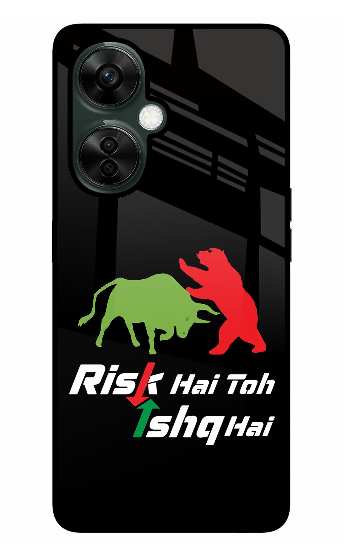 Risk Hai Toh Ishq Hai OnePlus Nord CE 3 Lite 5G Glass Case Back Cover by Casekaro