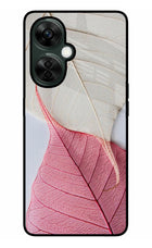 White Pink Leaf OnePlus Nord CE 3 Lite 5G Glass Case