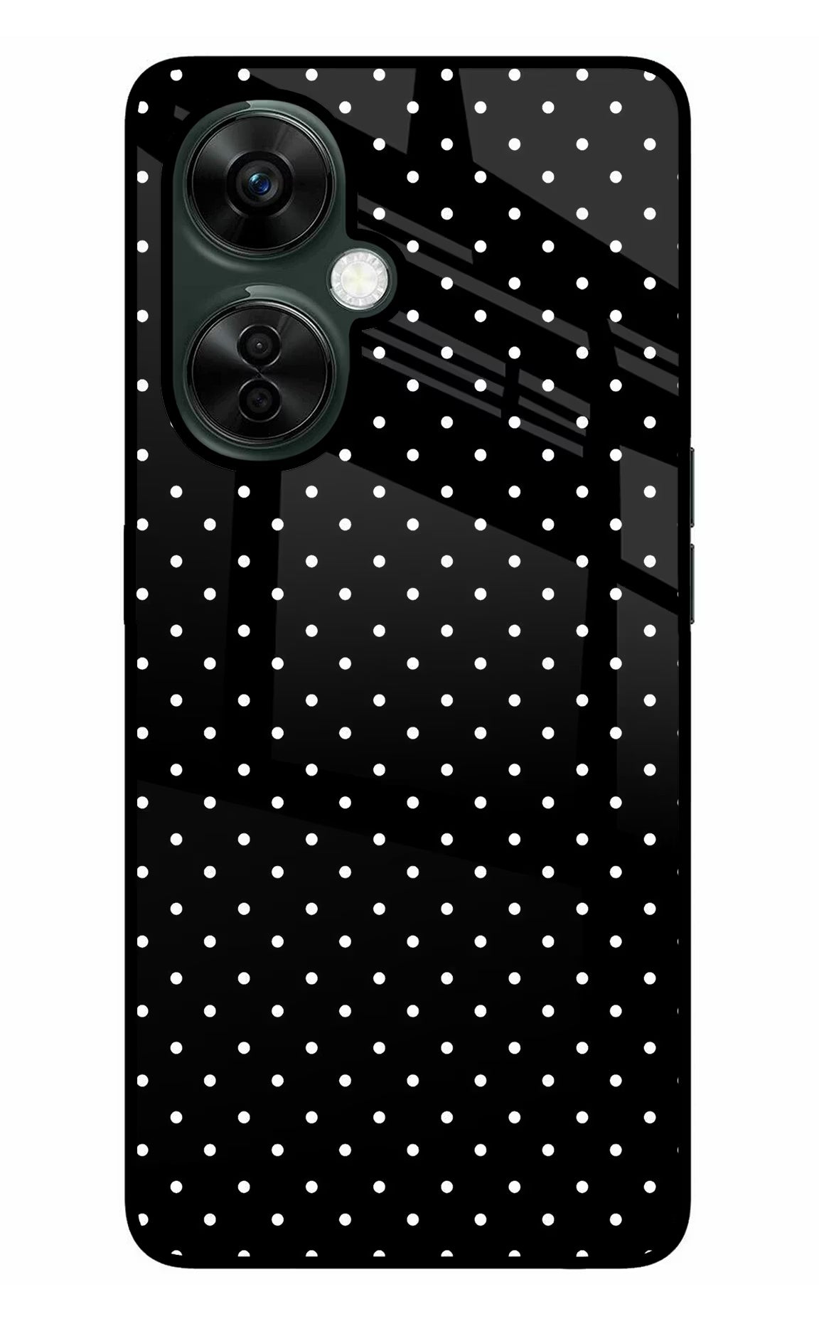 White Dots OnePlus Nord CE 3 Lite 5G Glass Case Back Cover by Casekaro
